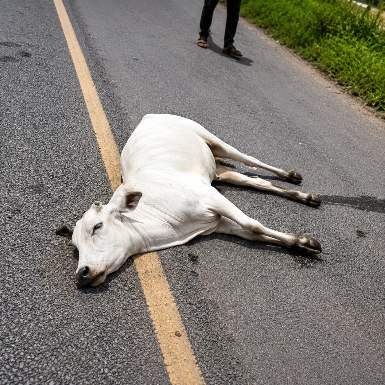 Dead cattle following a Mercedes-Benz crash involving a herd on the East-West Road in Rivers State.