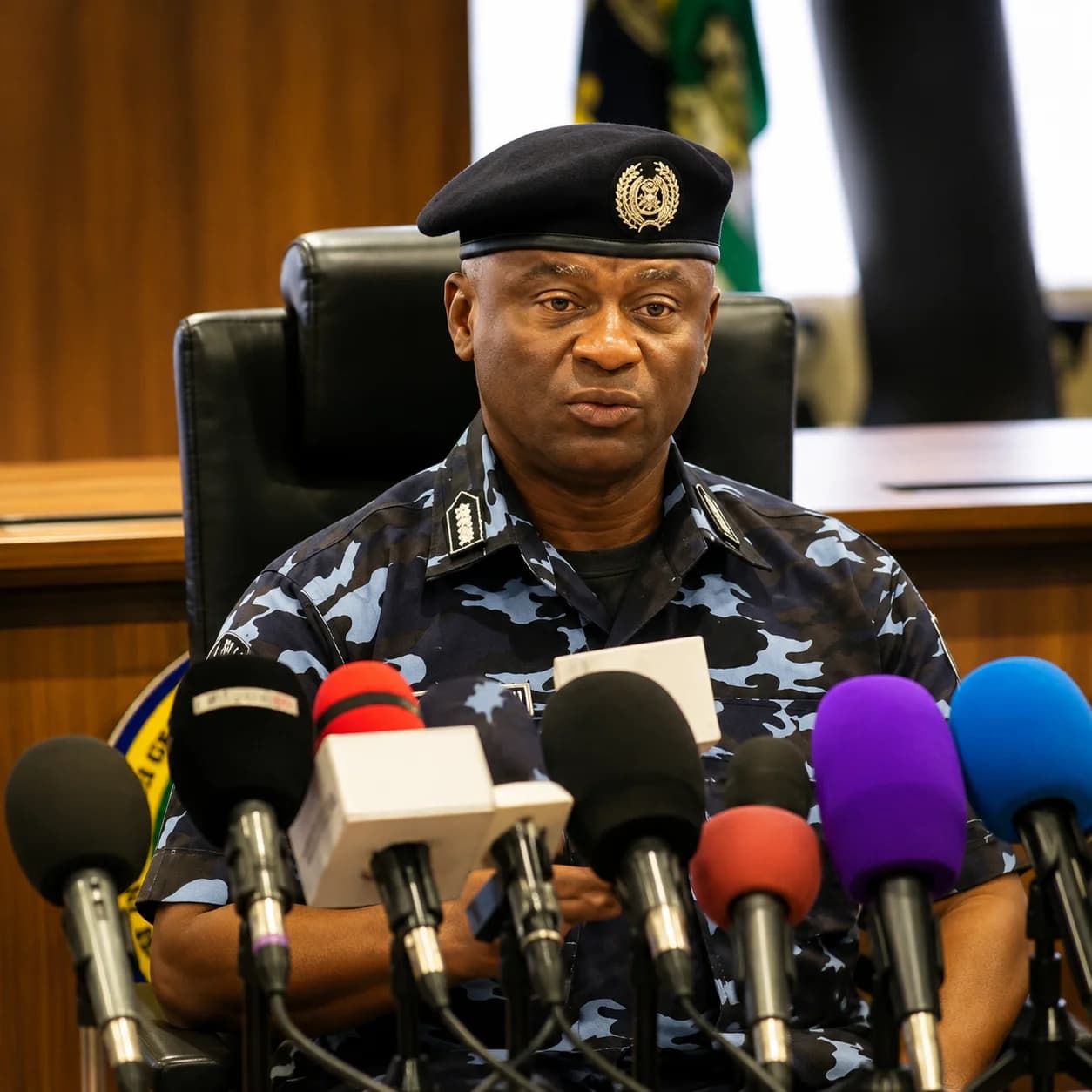 IGP Olatunji Disu speaking about police security arrangements ahead of the Osun governorship election.
