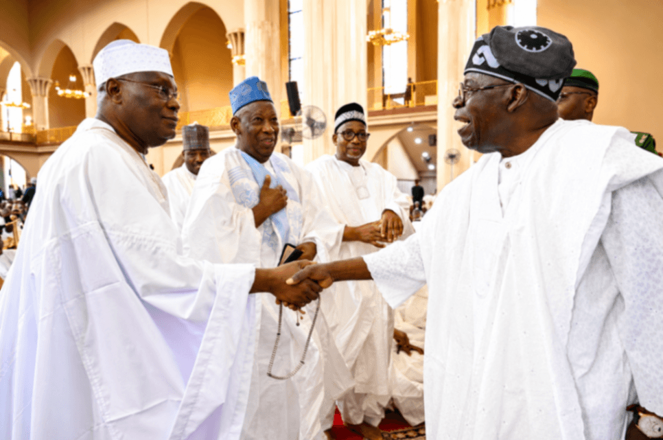 Atiku Abubakar and President Bola Ahmed Tinubu amid legal dispute over alleged NYSC certificate discrepancy