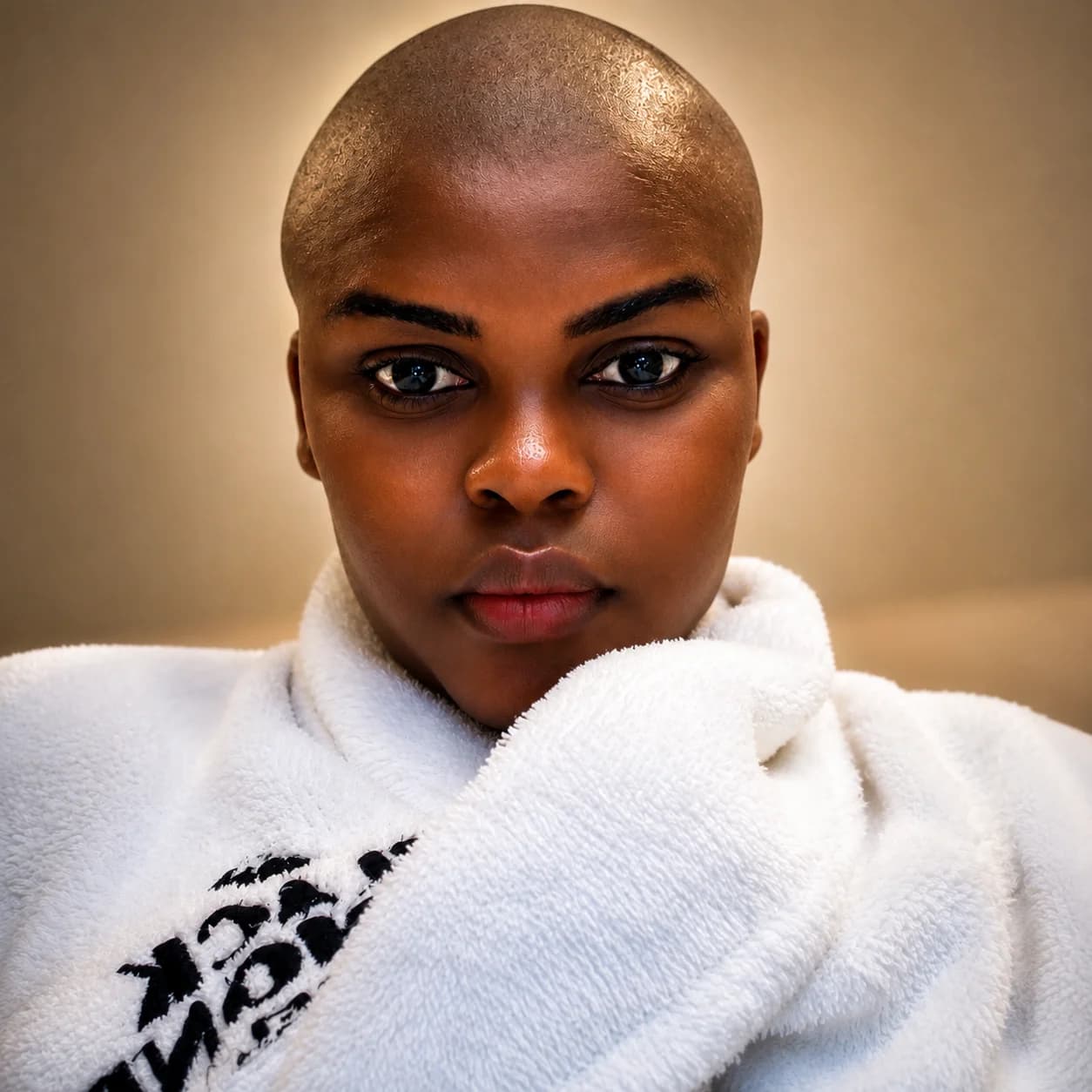 TikTok star Jarvis showing off her shaved-head look ahead of her white wedding to Peller.
