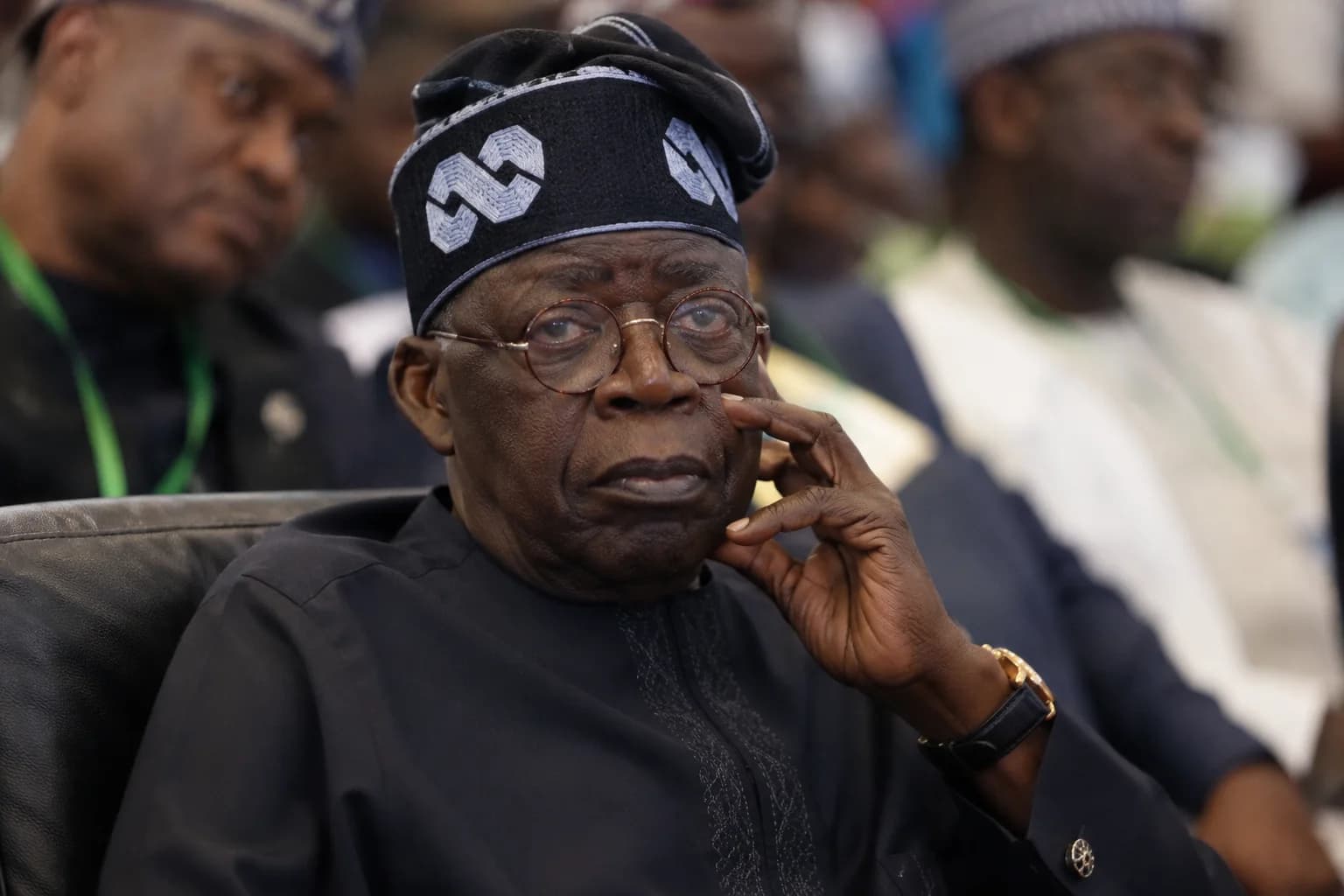 President Bola Tinubu and government officials during discussions on Nigeria's proposed National Policing Bill and state police framework.