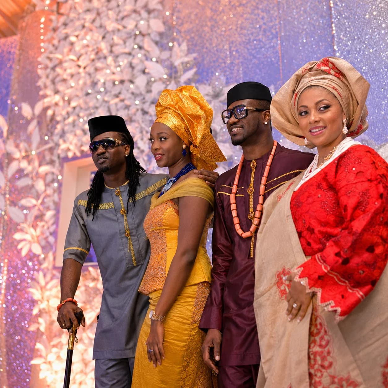 Peter and Paul Okoye at the traditional wedding of Peter and Lola Omotayo in 2013.